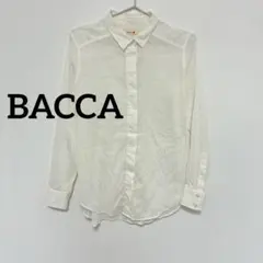 バッカ　BACCA 薄手 コットン シャツ 白　M 長袖 無地　シンプル　シアーのサムネイル