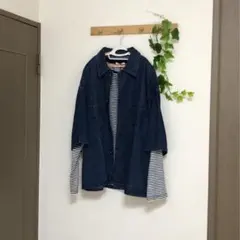 GU デニムシェフシャツ 5分袖 羽織り
