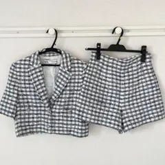 ZARA ツイード柄セットアップ Sサイズ