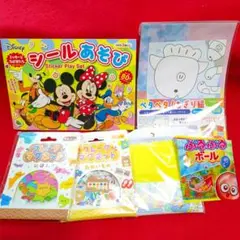 [新品]子供用おもちゃまとめ売り/シールブック、ちぎり絵、マグネット遊び