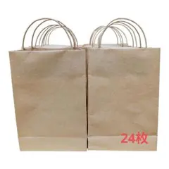 無地 クラフト紙袋 ミニ紙袋 手提げ袋 ラッピング袋 まとめ売り 24枚