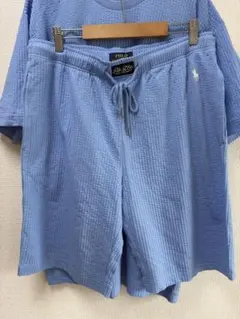 Polo ワッフル素材 半袖Tシャツ+ショートパンツ セットアップ 水色 美品