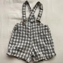 monbebe モンべべ　ギンガムチェック　サロペット　Sサイズ