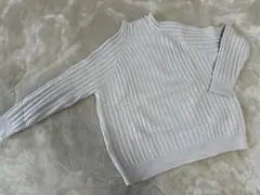 Chez toi⭐️切り替えケーブル　リブ編みニット　アイボリー　シェトワのサムネイル