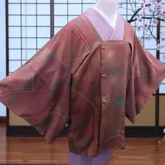 裄66.、着丈83.3cm☆正絹　道行コート　和装コート　カジュアル～礼装にも〇