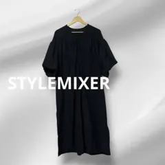 STYLEMIXER★黒 リボン付き ロングワンピース 2way 前後着用可能のサムネイル