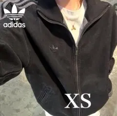 新品XS】アディダス　デニムジャケットファイヤーバードトラック ブラック