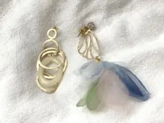 【新品未使用】ハンドメイド ピアス フラワー