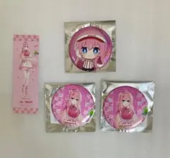 初音ミク ラウンドワン 桜ミク　しおり　缶バッジ 巡音ルカ　4点セット