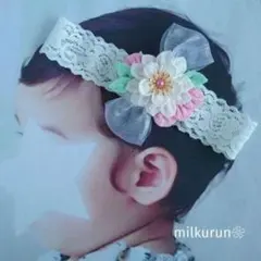 つまみ細工 ❁ ベビーヘアバンド【フラワー】