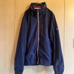 【BEAMS】ネイビー ナイロンジャケット フード付き ポリエステル M