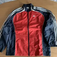 adidas ナイロンジャケット メンズM 赤/黒　状態記載一部変更あり