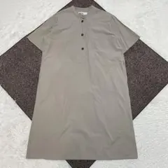 美品 24SS MHL. ロングシャツワンピース リネン バンドカラー ベージュ