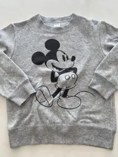 サイズ120 ミッキーマウス　プリント　裏起毛トレーナー