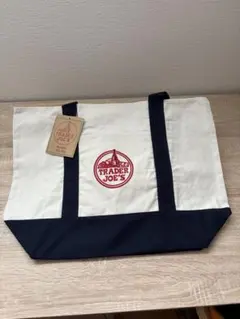 TRADER JOE'S トートバッグ アイボリー/ネイビー
