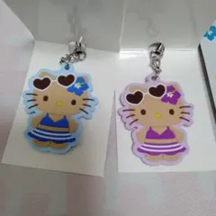 セリア　日焼けキティ　ラバーストラップ