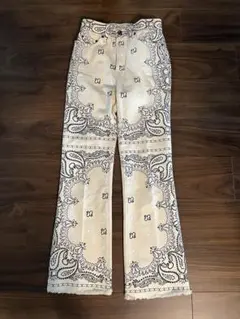 【極美品】トリーバーチ　デニム生地　パンツ　32 ペイズリー柄