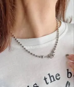 未使用　シンプル マンテルボールチェーンネックレス