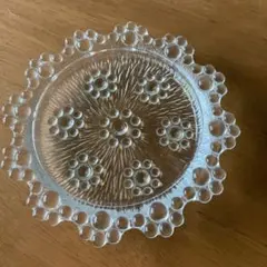 昭和レトロ ガラス製 花模様 コースター 5枚セット