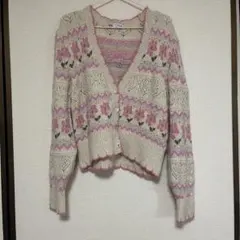 ZARA フラワーガーディガン 完売Ｌサイズ ニット