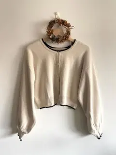 RETROGIRL バルーンスリーブカーディガン col.アイボリー