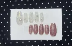 ネイルチップ ♡現品♡パール ラメ キラキラ ユニコーン ニュアンス