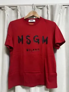 極美品】MSGM ウォーターボックスロゴTシャツ ピンク M（L相当）正規品 