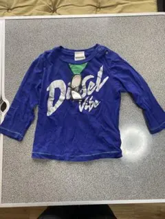 美品【80〜90サイズ】DIESEL 長袖Tシャツ 青　ブルー