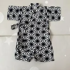 白黒幾何学模様 甚平