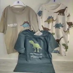 【新品】H&M キッズ Tシャツ 恐竜柄 3枚セット 120 130のサムネイル