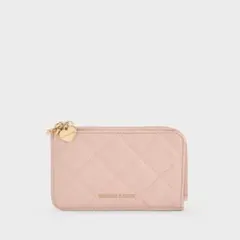 CHARLES & KEITH ジップアラウンドウォレット ライトピンク