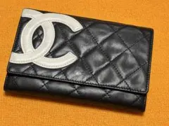 CHANEL カンボンライン 二つ折り コンパクトウォレット がま口