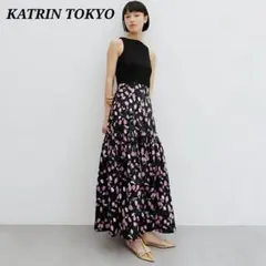 KATRIN TOKYO カップ付き アメリカンスリーブワンピース 美品 花柄