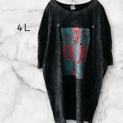 ビッグシルエット Tシャツ 3XL 4L ブラック 半袖 オーバーサイズ