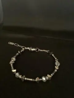 シルバー 幾何学ビーズ ブレスレット