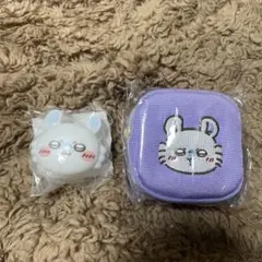 モモンガ　おかおミニシリコンポーチ　刺繍ミニポーチ