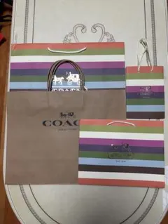 COACH マルチカラーストライプショップ袋セットのサムネイル