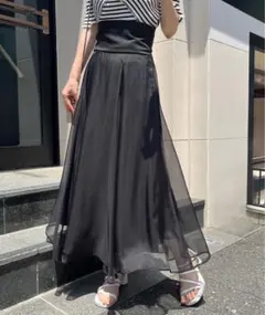 NICE CLAUP バックレースアップフレアスカートのサムネイル