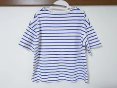 【無印良品】ボーダーボートネック半袖Tシャツ