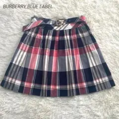 バーバリーブルーレーベル　ミニスカート　ノバチェック　ベルト付き　ピンク