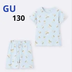 【最終価格✨️】GU パジャマ 上下 セット 半袖 犬 水色 130のサムネイル