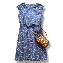 極美品◆マッキントッシュフィロソフィー ノースリーブワンピース 花柄 S ブルーのサムネイル