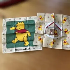 ディズニー　プーさん　ハンカチ　レトロ