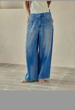Wウエストデニムパンツのサムネイル