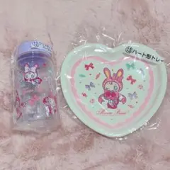 未開封 メゾピアノ 当たりくじ クリアボトルパープル ハート型トレイ セット