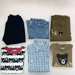 【池204】DOUBLE.B クマプリント 長袖シャツズボンセット ※バラ売り可