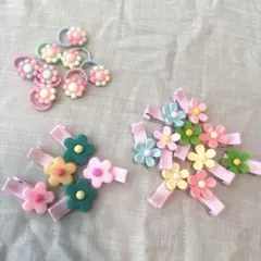 【新品未使用】ヘアクリップ　ヘアゴム　まとめ売り お花　フラワー