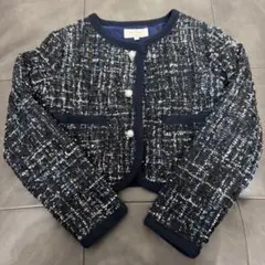 ケイトスペード KATE SPADE ノーカラージャケット ツイード 130cm