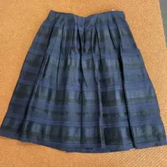 ナチュラルビューティー　ネイビー スカート ひざ丈