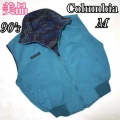 ✨美品✨コロンビア90's リバーシブルナイロンフリースベスト 総柄　M